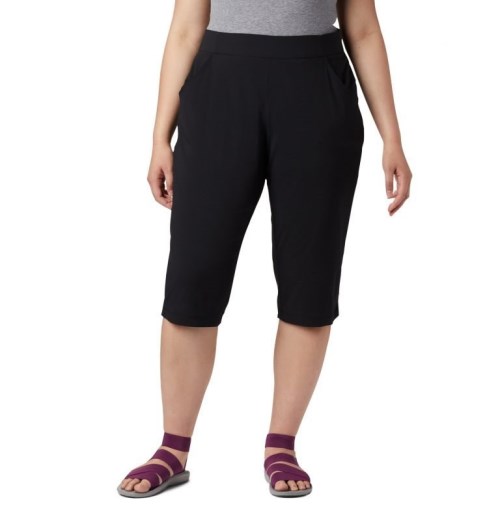 Women's Columbia Anytime Casual Capris Sport Pants Black | Plus Size CA-TL8C3